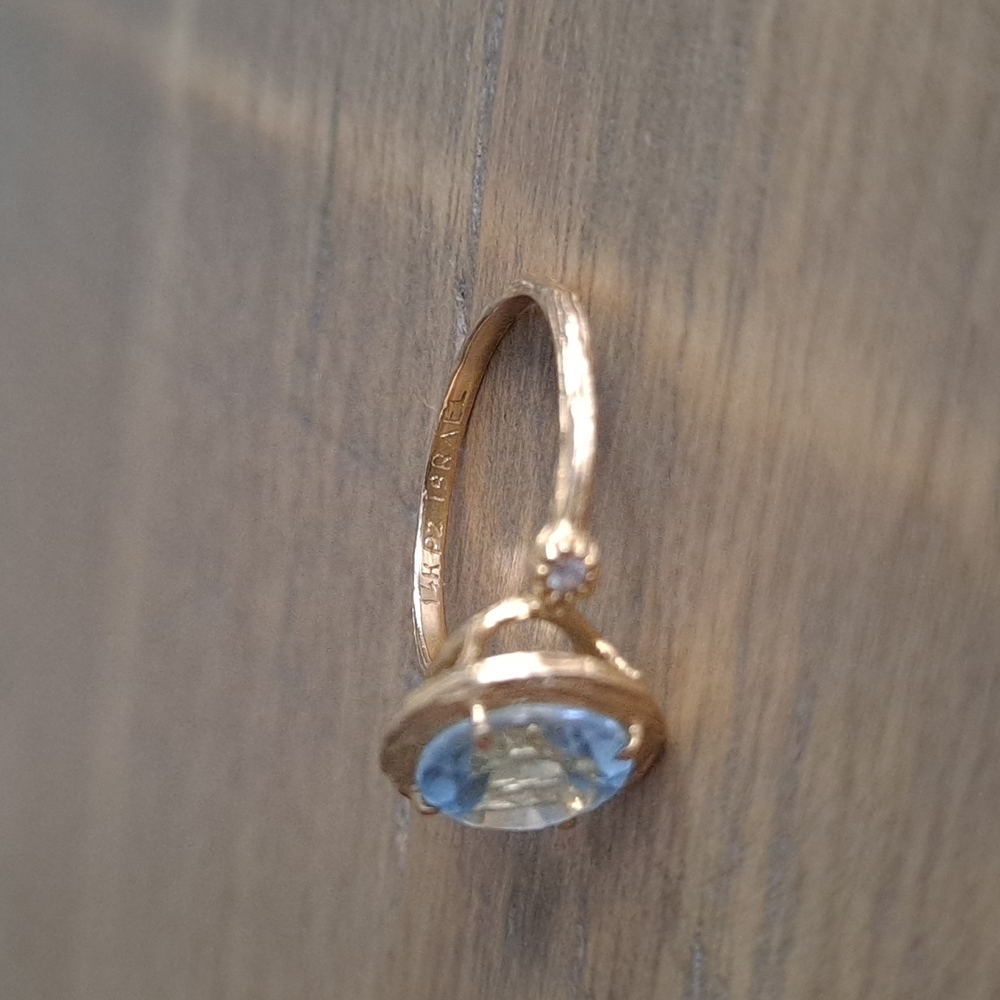 14K gold aquamarine ring - Picture 14 of 16